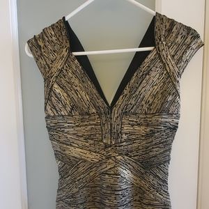 Bandage Maxi Dress - Gold/Black